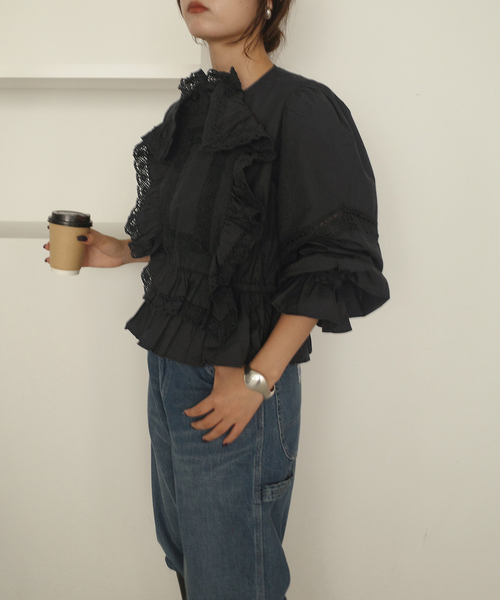 crinkle crinkle crinkle（クリンクルクリンクルクリンクル）の「crinkle crinkle crinkle pillow case blouse CC-4027（シャツ/ブラウス・レディース・ホワイト/ブラック・FREE）」の10枚目の写真