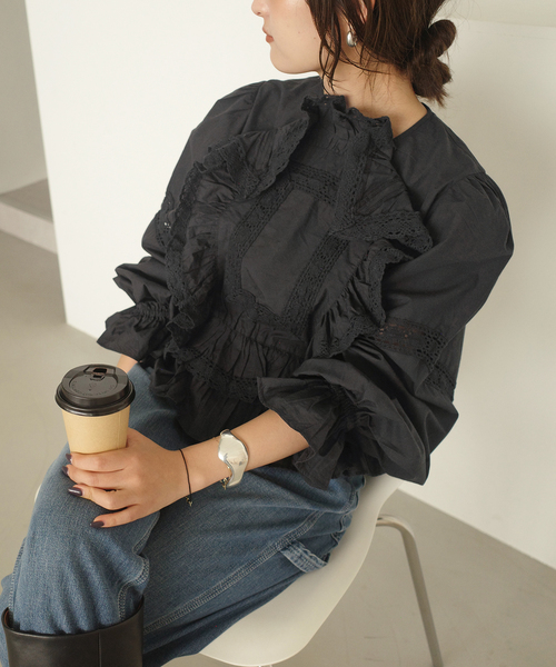 crinkle crinkle crinkle（クリンクルクリンクルクリンクル）の「crinkle crinkle crinkle pillow case blouse CC-4027（シャツ/ブラウス・レディース・ホワイト/ブラック・FREE）」の15枚目の写真