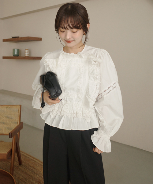 crinkle crinkle crinkle（クリンクルクリンクルクリンクル）の「crinkle crinkle crinkle pillow case blouse CC-4027（シャツ/ブラウス・レディース・ホワイト/ブラック・FREE）」の22枚目の写真