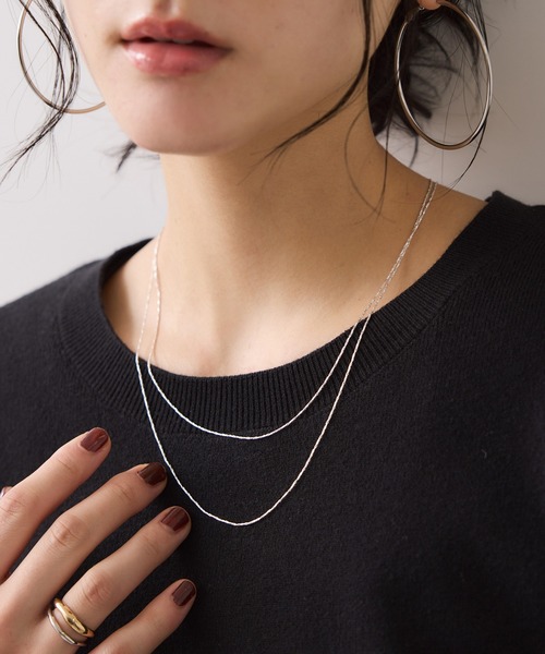 VIS（ビス）の「レイヤードナローチェーンネックレス（ネックレス・レディース・シルバー/ゴールド・FREE）」の4枚目の写真
