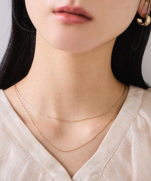 VIS（ビス）の「レイヤードナローチェーンネックレス（ネックレス・レディース・シルバー/ゴールド・FREE）」の6枚目の写真