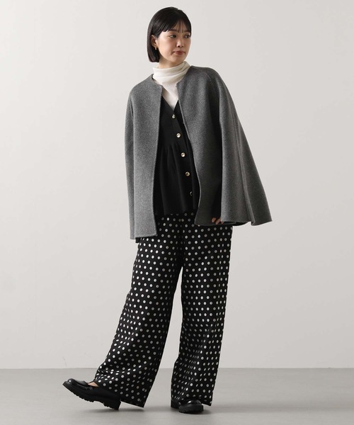 セール】リブペプラムフレアVネックカーディガン（カーディガン