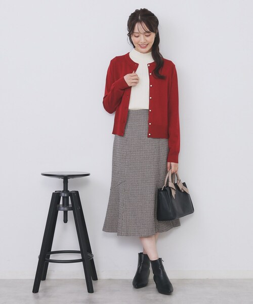 セール】ランダムリブハイネックトップス【洗濯機OK/吸湿発熱】（T