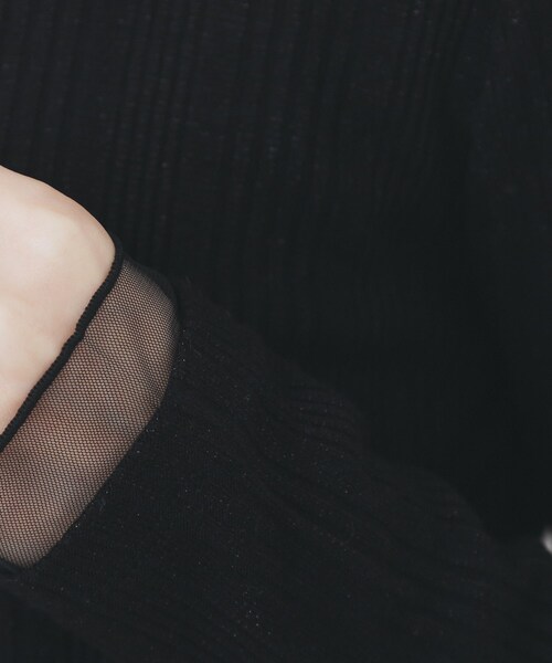 index（インデックス）の「ランダムリブハイネックトップス【洗濯機OK/吸湿発熱】（Tシャツ/カットソー・レディース・オフホワイト/グレー/ワイン系2/ブラック/パープル系1・36/38/40/42）」の14枚目の写真