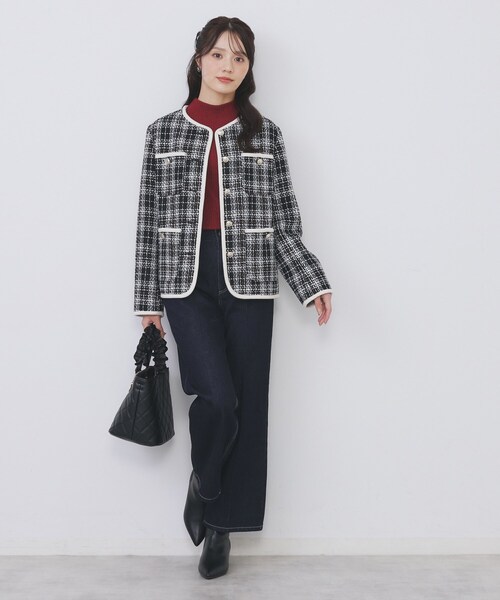 index（インデックス）の「ランダムリブハイネックトップス【洗濯機OK/吸湿発熱】（Tシャツ/カットソー・レディース・オフホワイト/グレー/ワイン系2/ブラック/パープル系1・36/38/40/42）」の17枚目の写真