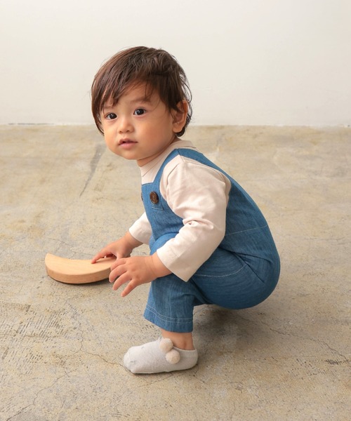 LaStella（ラステラ）の「ｵｰﾊﾞｰｵｰﾙﾚｲﾔｰﾄﾞﾛﾝﾊﾟｽ（ロンパース・キッズ・インディゴブルー・80/70）」の6枚目の写真