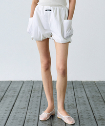 MINIMAL LABEL CARGO SHORT PANTS_IVORY