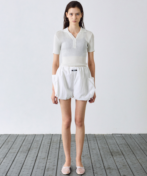 NICK&NICOLE(ニックアンドニコール)の「MINIMAL LABEL CARGO SHORT PANTS_IVORY(その他パンツ・レディース・その他・FREE)」の5枚目の写真