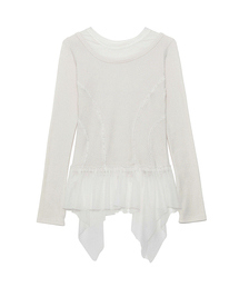 Layered Lace Frill Long Sleeve (FL-137_Gray)