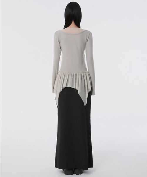 FLAREUP（フレアアップ）の「Layered Lace Frill Long Sleeve (FL-137_Gray)（Tシャツ/カットソー・レディース・グレー/ブラック/クリーム・OS）」の22枚目の写真
