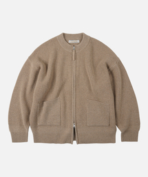 WOOL DECK ZIP UP CARDIGAN _ OATMEAL