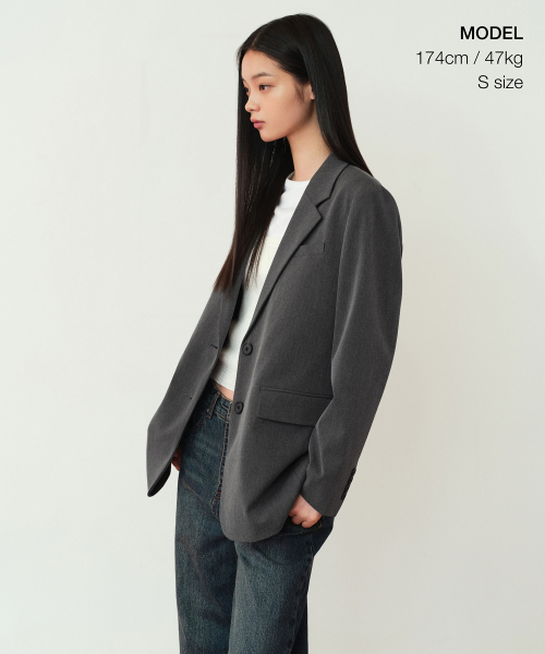MUSINSA STANDARD WOMAN（ムシンサスタンダードウーマン）の「レディース特大ブレザー[ミディアムグレー]（テーラードジャケット・レディース・その他・SMALL/MEDIUM/LARGE/X-LARGE/X-SMALL）」の17枚目の写真
