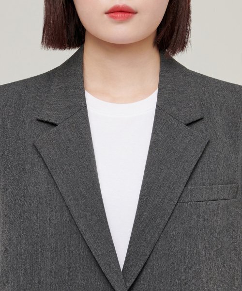 MUSINSA STANDARD WOMAN（ムシンサスタンダードウーマン）の「レディース特大ブレザー[ミディアムグレー]（テーラードジャケット・レディース・その他・SMALL/MEDIUM/LARGE/X-LARGE/X-SMALL）」の13枚目の写真