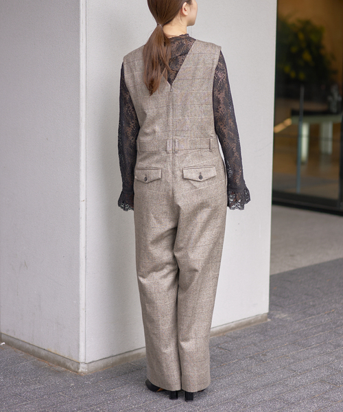 IENA（イエナ）の「ソフトチェック サロペット（サロペット/オーバーオール・レディース・ブラウン・36/38）」の5枚目の写真