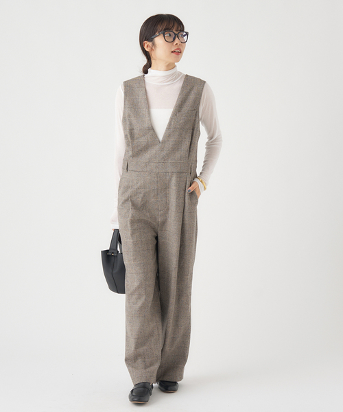 IENA（イエナ）の「ソフトチェック サロペット（サロペット/オーバーオール・レディース・ブラウン・36/38）」の9枚目の写真