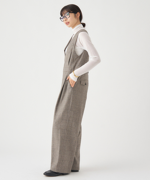 IENA（イエナ）の「ソフトチェック サロペット（サロペット/オーバーオール・レディース・ブラウン・36/38）」の10枚目の写真