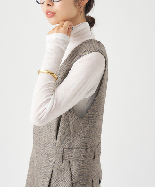 IENA（イエナ）の「ソフトチェック サロペット（サロペット/オーバーオール・レディース・ブラウン・36/38）」の13枚目の写真