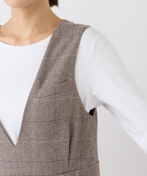 IENA（イエナ）の「ソフトチェック サロペット（サロペット/オーバーオール・レディース・ブラウン・36/38）」の22枚目の写真