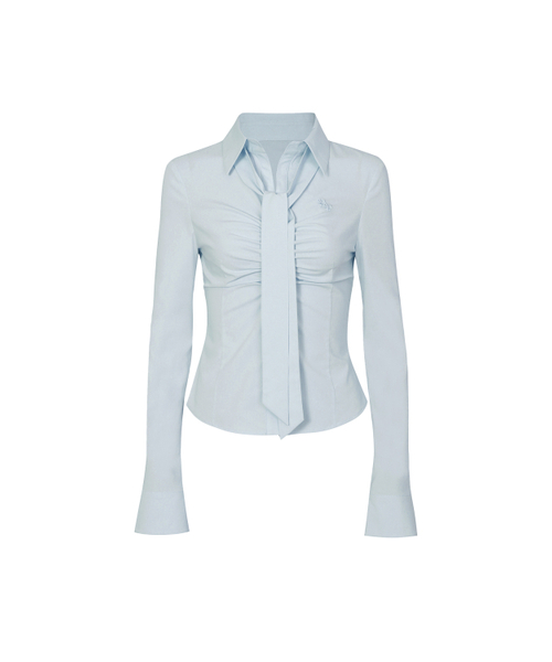 PAIN OR PLEASURE(ペインオアプレジャー)の「VIVIAN SCARF SHIRT blue(シャツ/ブラウス・レディース・その他・MEDIUM/SMALL)」の1枚目の写真