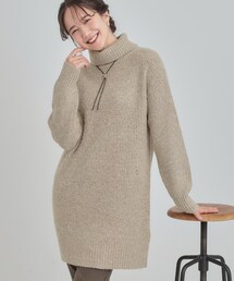 SHOO・LA・RUE | 【洗濯機可/S-LL/体型カバー】女性らしい美シルエット チュニックニットワンピース(ニット/セーター)