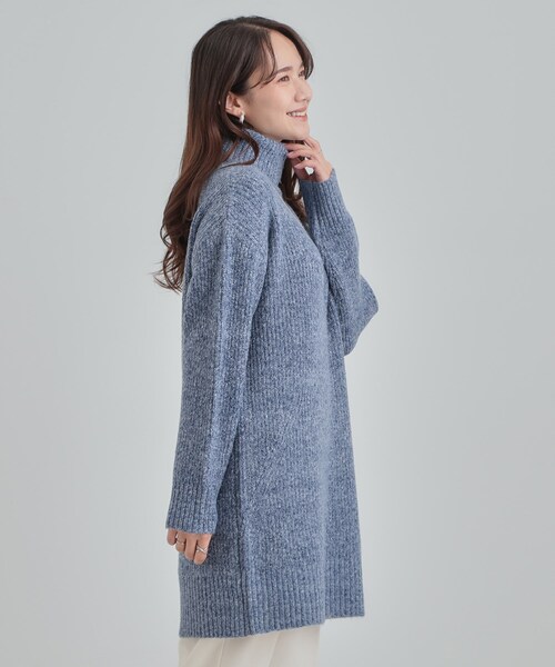 SHOO・LA・RUE（シューラルー）の「【洗濯機可/S-LL/体型カバー】女性らしい美シルエット チュニックニットワンピース（ニット/セーター・レディース・ダークグレー/ベージュ/ライトパープル/ブルー系その他・01/02/03/04）」の6枚目の写真