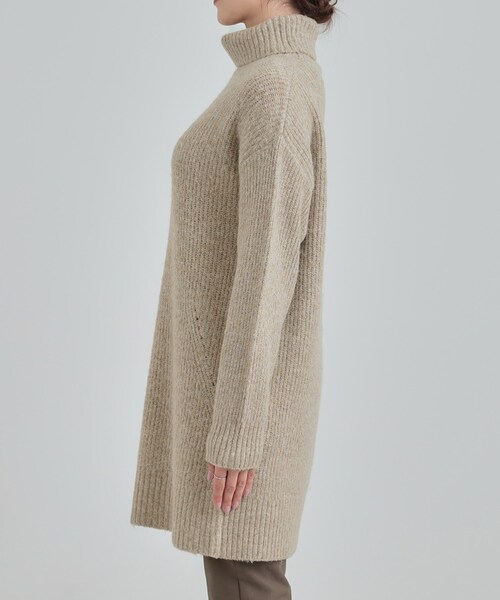 SHOO・LA・RUE（シューラルー）の「【洗濯機可/S-LL/体型カバー】女性らしい美シルエット チュニックニットワンピース（ニット/セーター・レディース・ダークグレー/ベージュ/ライトパープル/ブルー系その他・01/02/03/04）」の22枚目の写真