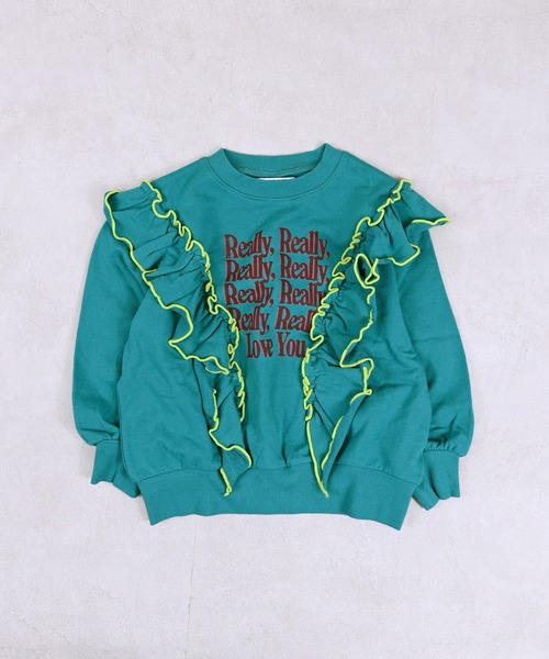 Life Support Products（ライフサポートプロダクツ）の「ウラケボリュームフリルスウット（スウェット・キッズ・オフホワイト/チャコール/ラベンダー/ブルー・150/140/130/120/110/100/95/90/80）」の4枚目の写真