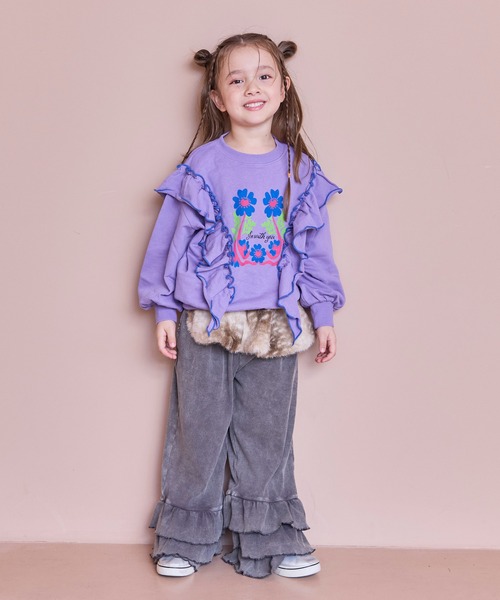 Life Support Products（ライフサポートプロダクツ）の「ウラケボリュームフリルスウット（スウェット・キッズ・オフホワイト/チャコール/ラベンダー/ブルー・150/140/130/120/110/100/95/90/80）」の6枚目の写真