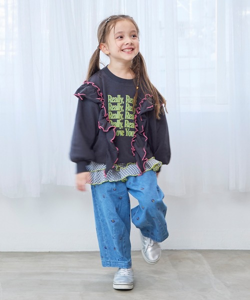 Life Support Products（ライフサポートプロダクツ）の「ウラケボリュームフリルスウット（スウェット・キッズ・オフホワイト/チャコール/ラベンダー/ブルー・150/140/130/120/110/100/95/90/80）」の12枚目の写真