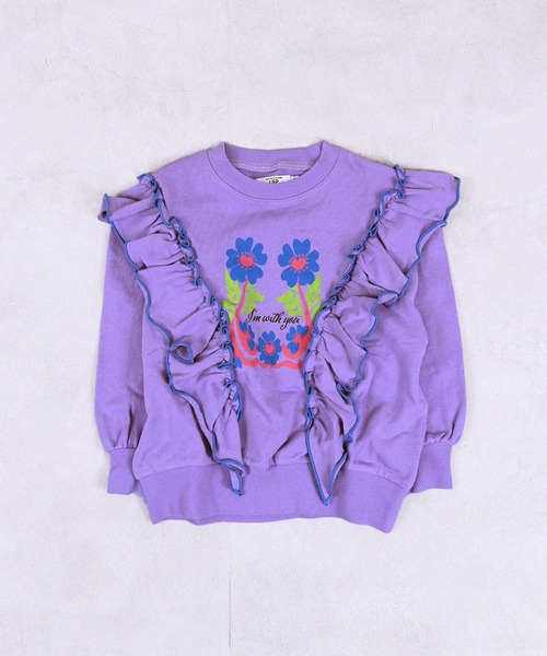 Life Support Products（ライフサポートプロダクツ）の「ウラケボリュームフリルスウット（スウェット・キッズ・オフホワイト/チャコール/ラベンダー/ブルー・150/140/130/120/110/100/95/90/80）」の5枚目の写真