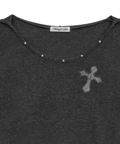 Midnight Move(ミッドナイトムーブ)の「sl cross hood (dark grey)(パーカー・レディース・その他・FREE)」の3枚目の写真