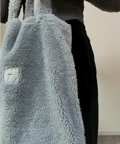 AMAIL(アマイル)の「Fuzzy Tote Bag(ショルダーバッグ・レディース・ライトブルー/グレー・FREE)」の8枚目の写真