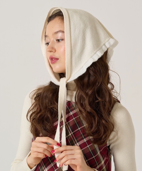 TINA：JOJUN（ティーナジョジュン）の「マルチ ニット スカーフ TINA：JOJUN（バンダナ/スカーフ・レディース・アイボリー/ネイビー・F）」の9枚目の写真