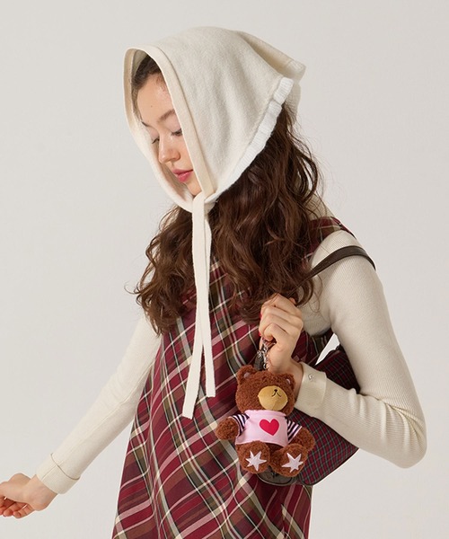 TINA：JOJUN（ティーナジョジュン）の「マルチ ニット スカーフ TINA：JOJUN（バンダナ/スカーフ・レディース・アイボリー/ネイビー・F）」の6枚目の写真