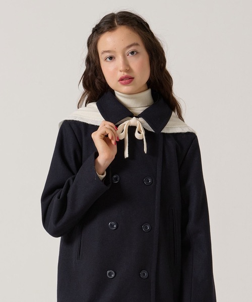 TINA：JOJUN（ティーナジョジュン）の「マルチ ニット スカーフ TINA：JOJUN（バンダナ/スカーフ・レディース・アイボリー/ネイビー・F）」の3枚目の写真