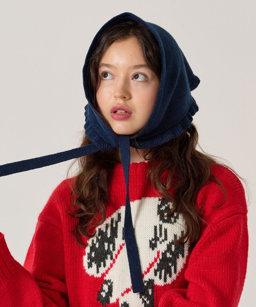 TINA：JOJUN（ティーナジョジュン）の「マルチ ニット スカーフ TINA：JOJUN（バンダナ/スカーフ・レディース・アイボリー/ネイビー・F）」の17枚目の写真