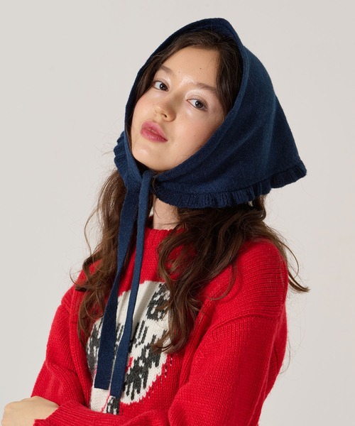 TINA：JOJUN（ティーナジョジュン）の「マルチ ニット スカーフ TINA：JOJUN（バンダナ/スカーフ・レディース・アイボリー/ネイビー・F）」の15枚目の写真