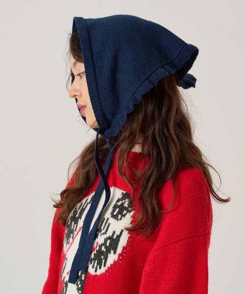 TINA：JOJUN（ティーナジョジュン）の「マルチ ニット スカーフ TINA：JOJUN（バンダナ/スカーフ・レディース・アイボリー/ネイビー・F）」の14枚目の写真