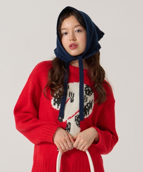 TINA：JOJUN（ティーナジョジュン）の「マルチ ニット スカーフ TINA：JOJUN（バンダナ/スカーフ・レディース・アイボリー/ネイビー・F）」の13枚目の写真