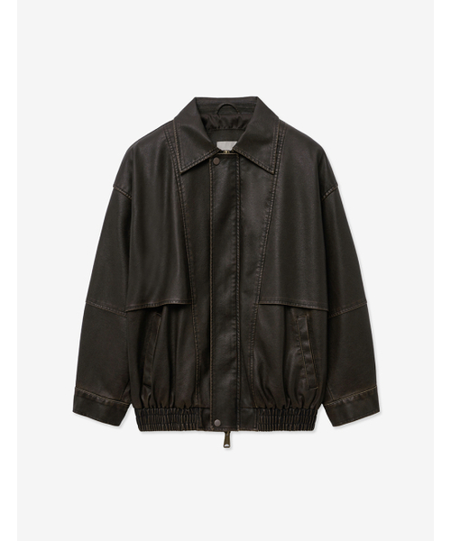 LADY VOLUME(レディーボリューム)の「9163 VINTAGE COATING LEATHER JACKET_BROWN(ライダースジャケット・レディース・その他・FREE)」の2枚目の写真