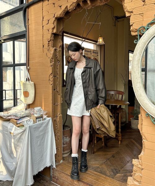 LADY VOLUME(レディーボリューム)の「9163 VINTAGE COATING LEATHER JACKET_BROWN(ライダースジャケット・レディース・その他・FREE)」の12枚目の写真