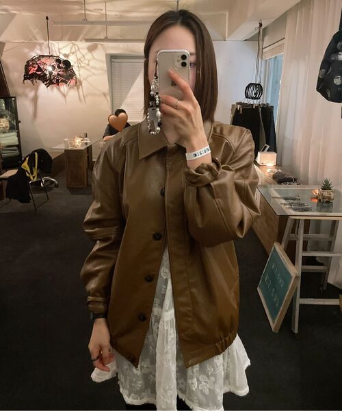 LADY VOLUME(レディーボリューム)の「9163 VINTAGE COATING LEATHER JACKET_BROWN(ライダースジャケット・レディース・その他・FREE)」の15枚目の写真