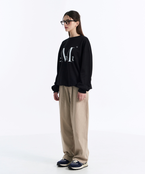 MUCENT（ムセント）の「ビッグロゴルーズフィットロングスリーブスウェット（3カラー）（スウェット・レディース・グレー/ネイビー/ブラック・MEDIUM/LARGE）」の10枚目の写真