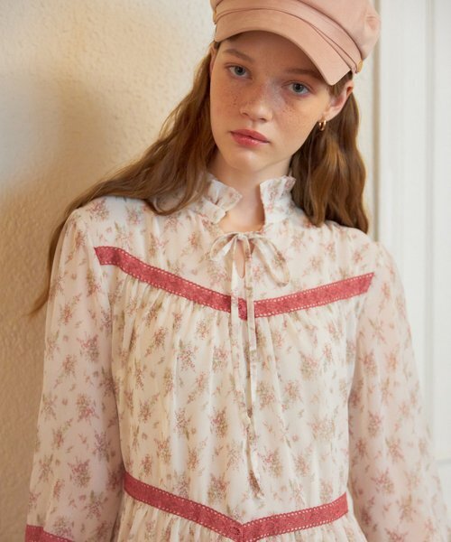 SALON DE YOHN（サロンドヨーン）の「Chiffon Lace Long Dress_ Ivory（ワンピース・レディース・その他・MEDIUM/SMALL）」の2枚目の写真