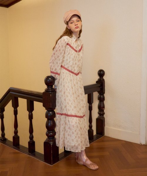 SALON DE YOHN（サロンドヨーン）の「Chiffon Lace Long Dress_ Ivory（ワンピース・レディース・その他・MEDIUM/SMALL）」の3枚目の写真