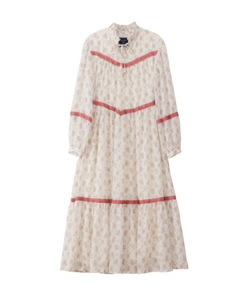 SALON DE YOHN（サロンドヨーン）の「Chiffon Lace Long Dress_ Ivory（ワンピース・レディース・その他・MEDIUM/SMALL）」の4枚目の写真