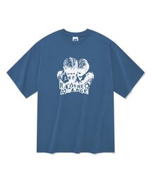 20番手ツインエンジェル半袖Tシャツブルー