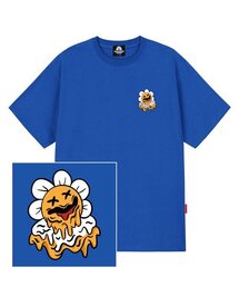 MELTING DAISY LOGO Tシャツ - ブルー