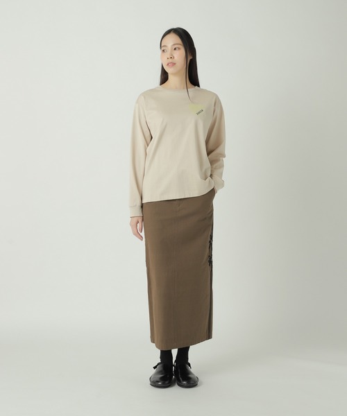 ZUCCa（ズッカ）の「HEART EMBROIDERY L/S T / カットソー / P（Tシャツ/カットソー・レディース・ライトブルー/ベージュ/ダークグレー・XL/M size）」の6枚目の写真