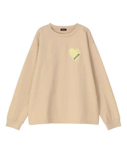 ZUCCa（ズッカ）の「HEART EMBROIDERY L/S T / カットソー / P（Tシャツ/カットソー・レディース・ライトブルー/ベージュ/ダークグレー・XL/M size）」の9枚目の写真